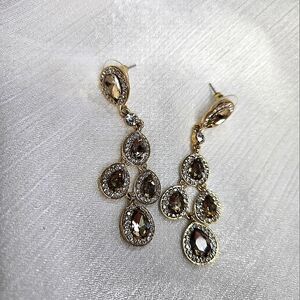 Chic Gold and Silver Teardrop Earrings